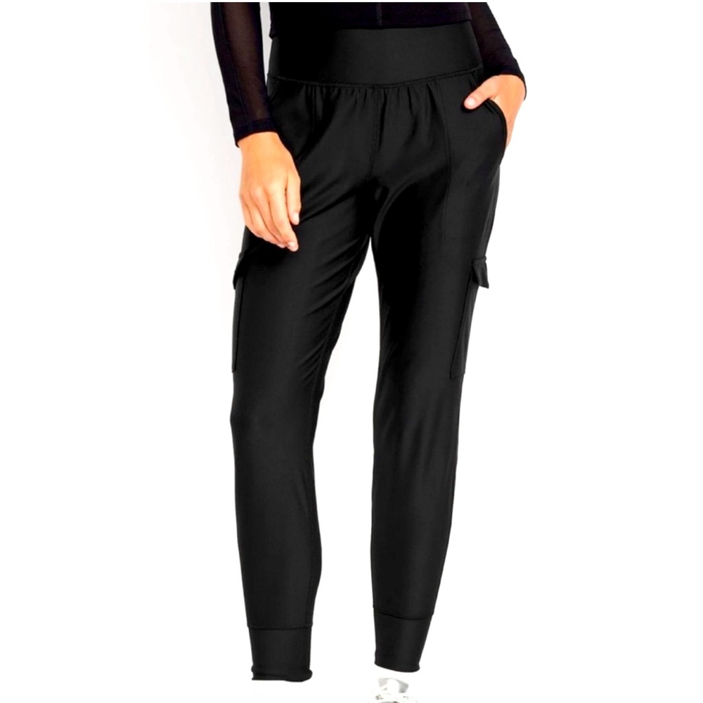 Old Navy Joggers - High-Waisted Black  PowerSoft Cargo Pants Size XS Petite